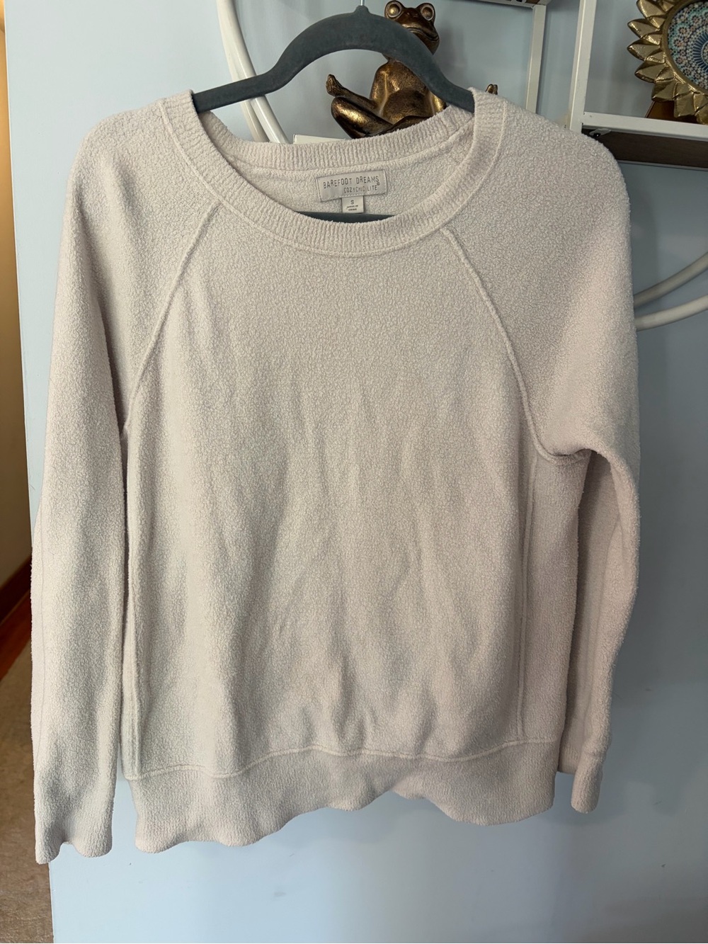 Barefoot Dreams Women’s Small S Cream Lightweight Cozy Pullover Sweatshirt